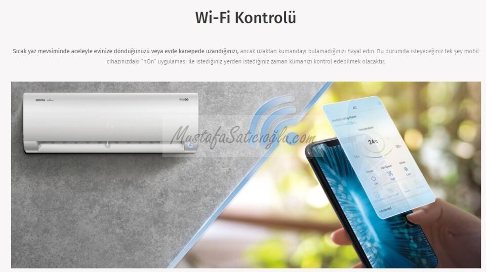 Sigma SGM09INVDHG Exclusive A+++ 9BTU Inverter Klima Beyaz/Siyah